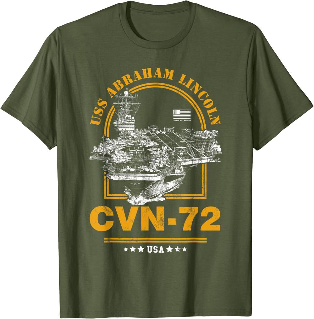 CVN72 USS Abraham Lincoln Men TShirt Short Sleeve Casual 100 Cotton ONeck Summer Men Clothing
