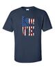 Liebe Amerika Vereinigte Staaten Umriss Unisex Erwachsenen Kurzarm T-Shirt
