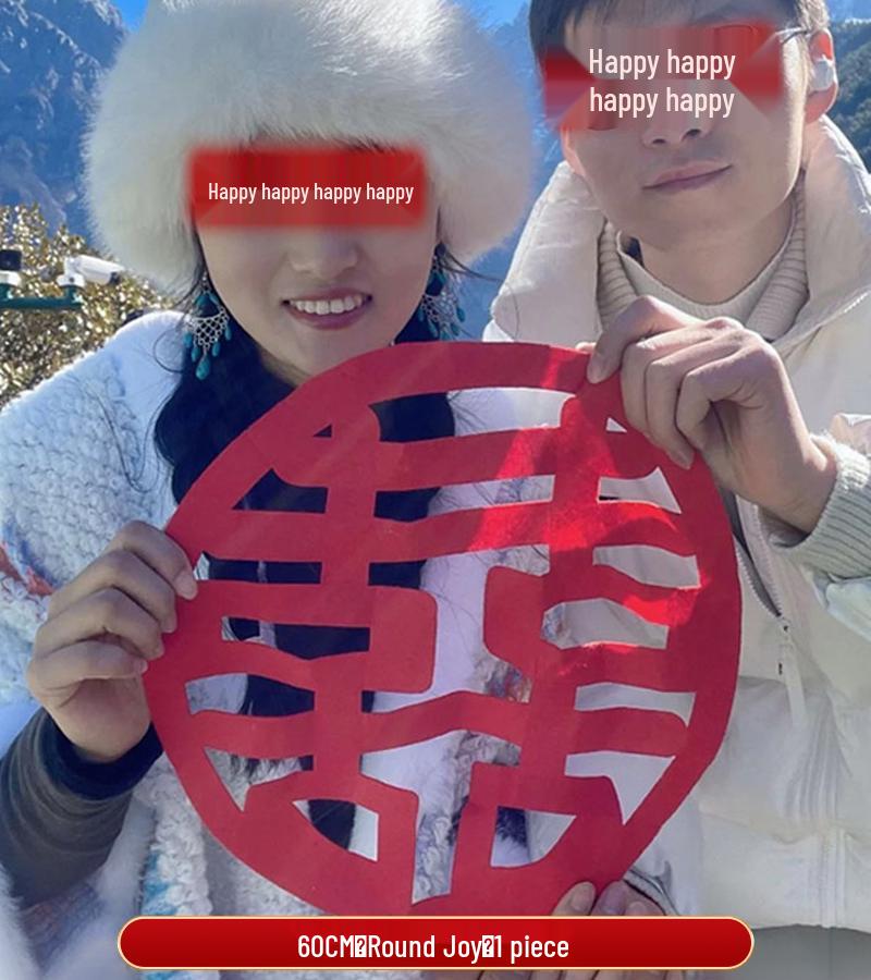 Dubbel Lycka Bröllopsrum Dekoration Klistermärke för Nytt Sovrum & Vigsel Foto Bakgrund