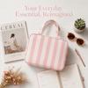 Large Capacity Striped Toiletry Storage Bag Collapsible Cosmetic Pouch Travel Makeup Bag  Gym