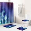 Starry Sky Shower Curtain Floor Mat Combination Four-Piece Set Bathroom Toilet Carpet Shower Room Mat Foot Mat