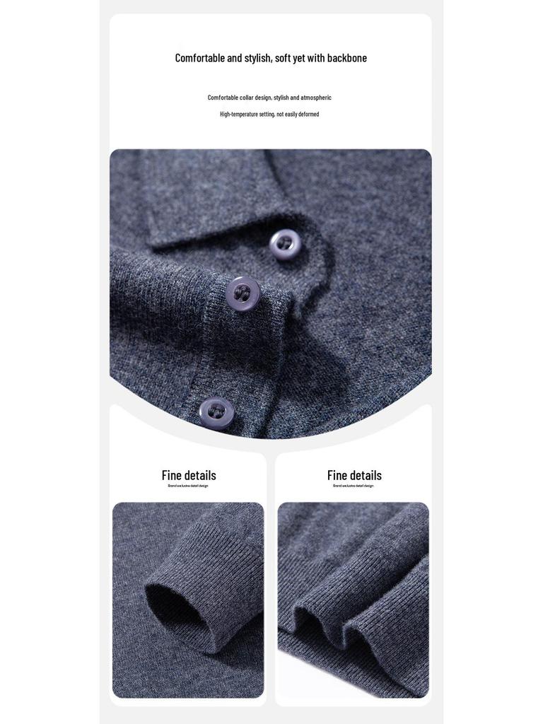 2025 Herren 100% Wolle Revers Pullover: Modische, Warme, Lässige Strickwaren für Herbst/Winter