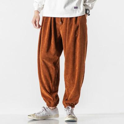 Corduroy Men's Harem Pants Fashion Men Jogging Sweatpants Cotton Casual Trousers Streetwear Ankle-Length Pants