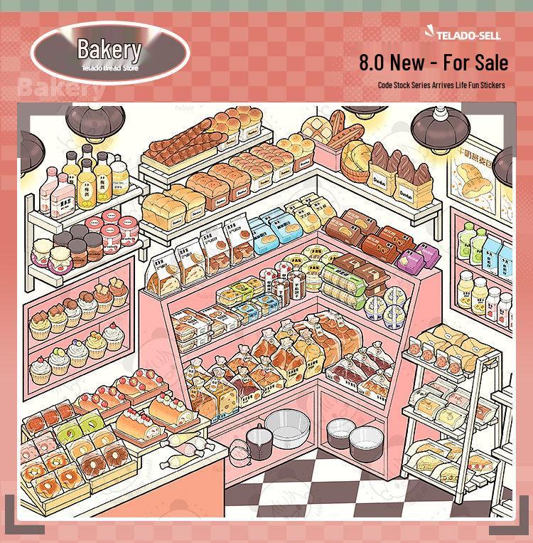 Tirado 3D Landscaping Stickers: Miniature Supermarket Shelves Collection 8.0