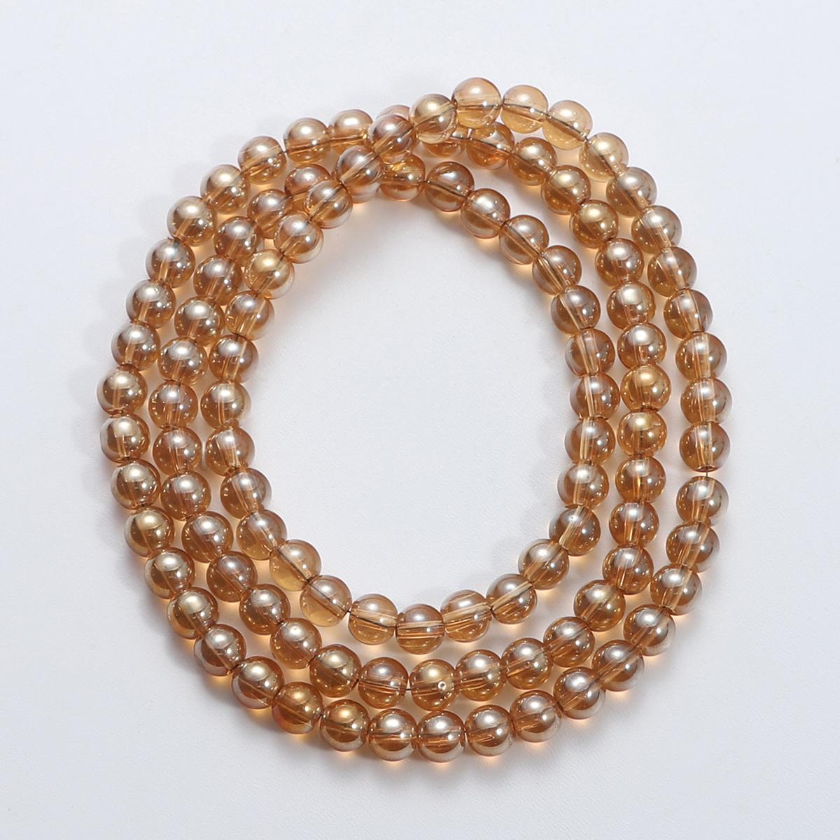 

30-190 шт. 4/6/8 мм красочные стеклянные бусины свободные круглые бусины-разделители для изготовления ювелирных изделий DIY аксессуары для браслетов 4mm 100pcs светло-коричневого