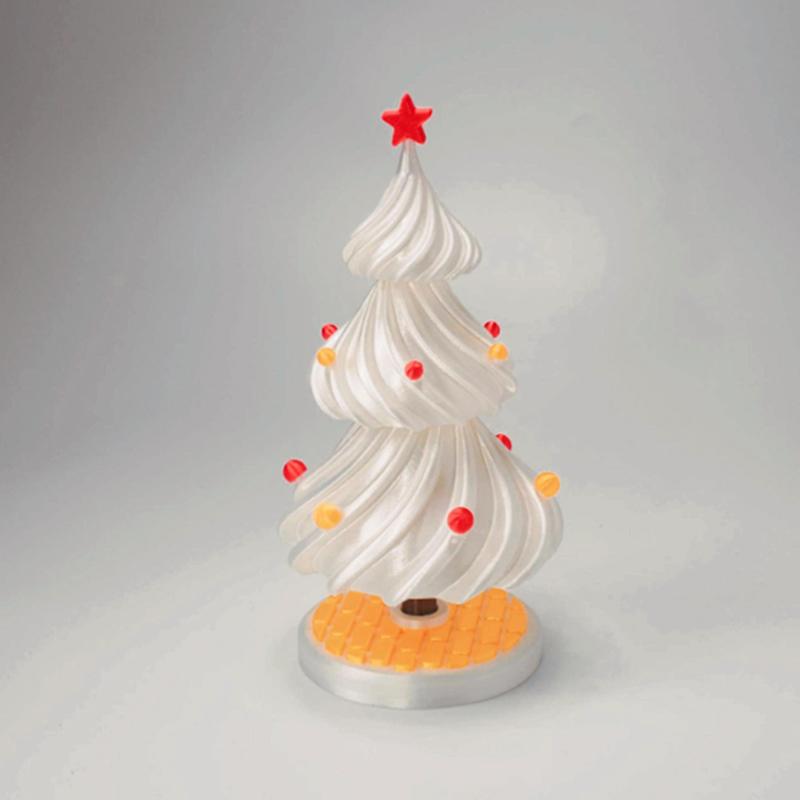 3D Printed Wind Dancing Christmas Tree DIY Installation Rotatable Swing Tree Ornaments for Christmas  Desktop Decorations