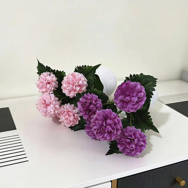 Miniature Chenille Chrysanthemum Home Decor With Plastic And Silk Material For Office And Gift Displays