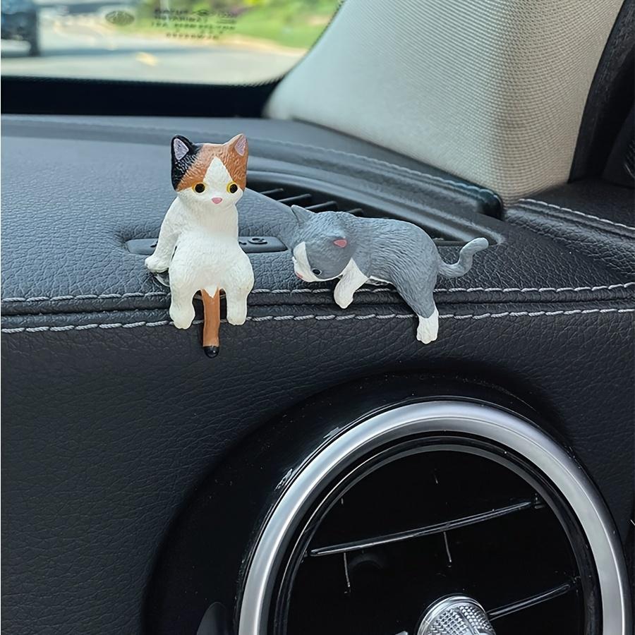 4PCS Car ornament, cute cat, lazy cat, lazy cat, center console screen decoration ornament, rearview mirror, reclining doll