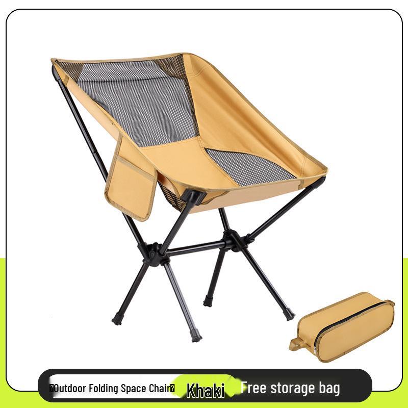 Premium Lightweight Folding High-Back Moon Chair: Portable, Breathable & Perfect for Camping, Fishing, or Breaks.