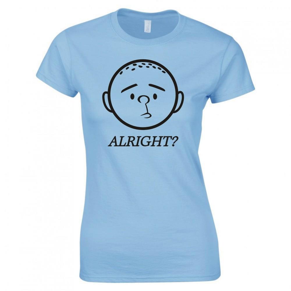 Inspired By Karl Pilkington Alright Ladies Skinny Fit Tshirt S