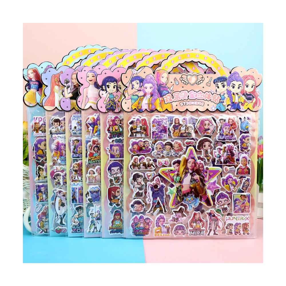 New Demon Hunters Anime Laser Cut Sticker Tiger Rumi Mira Zoey Stickers Office Stationery and School Supplies Decoration