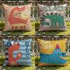 Cute Cartoon Dinosaur Cushion Cover Home & Car Dual-Scene Pillow Cover: Reversible for Premium Comfort