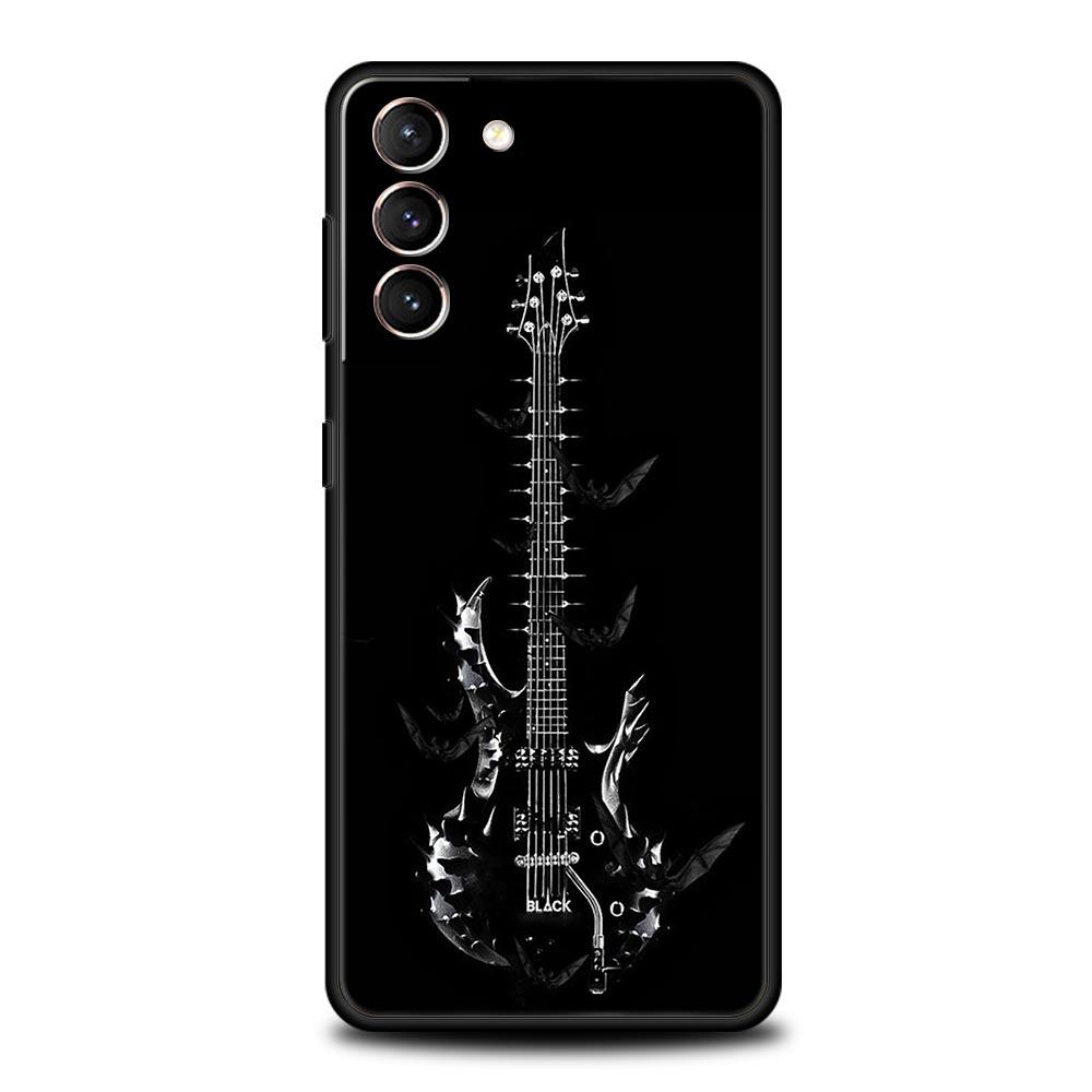 Guitar Music Art Phone Case For Samsung Galaxy S26 Ultra S25 Plus S24 FE S23 S22 5G S21 S20 Cover Black Soft