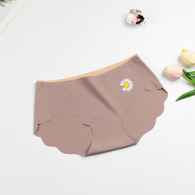 

Немаркирующее нижнее белье из ледяного шелка для женщин, дышащие трусы для йоги и фитнеса M света кофе