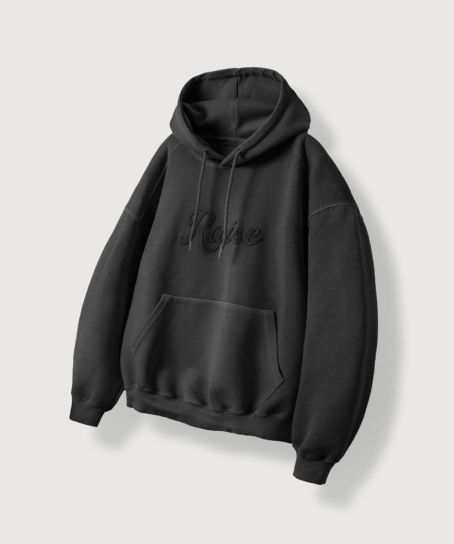 Mood Inside Pigment Raise Sweat Hoodie_Charcoal Camel/M