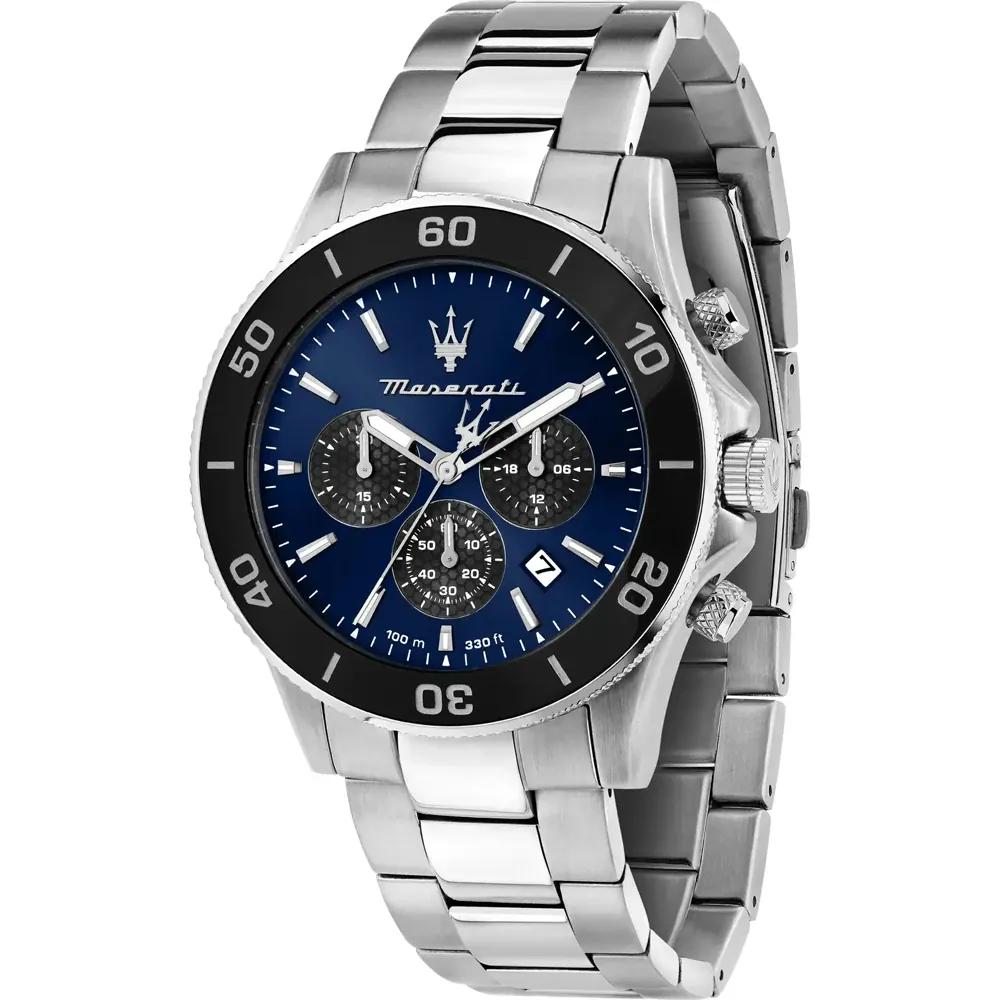 Maserati Competizione Diver Синий Серебристый Металл Мужской Кварцевый Хронограф с Датой R8873600009 синий