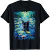 Cat Monets Black Cat Waterlily T-Shirt