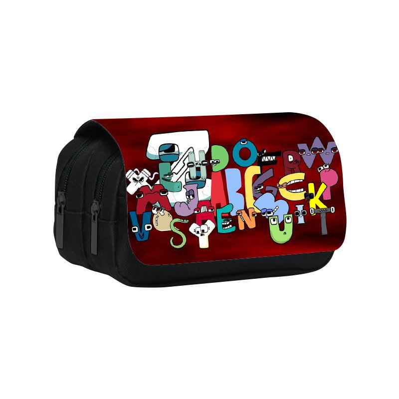 Alphabet Lore Double Layer Pencil Bag With Nylon Material For Students And Collectors