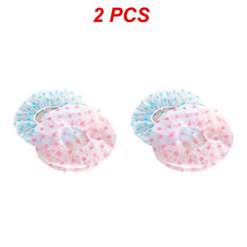1/2/3PCS Waterproof Shower Cap for Women Bathroom Spa Salon Elastic Hair Cover Bonnet