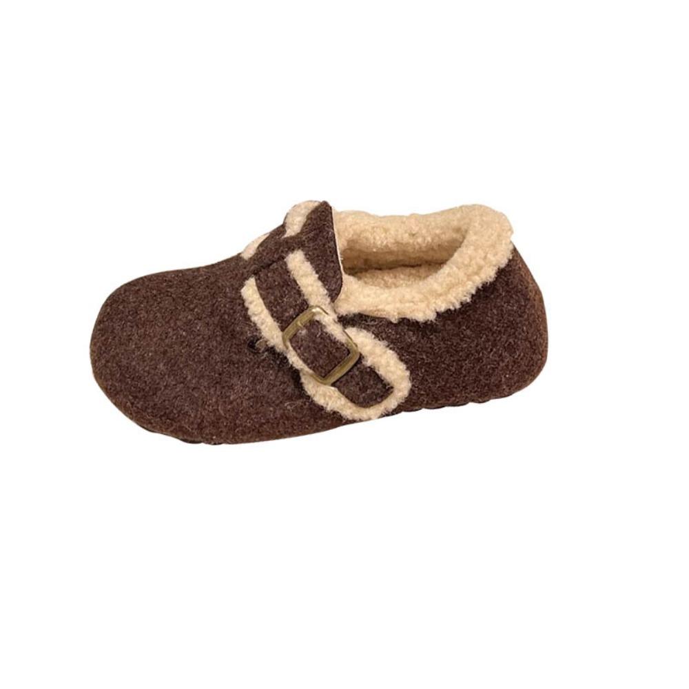 Fashion Women's Cotton Shoes 2024 Autumn Winter Vintage Plush Boken Shoes Anti Slip Warm Indoor Anti Slip Cotton Shoes Zapatos Mujer