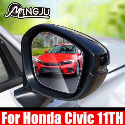 Honda Civic 11th 2022 için 2 adet Oval Araba dikiz aynası su geçirmez etiket Anti Sis Parlama Önleyici Yağmur Geçirmez Koruyucu