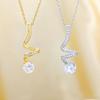 Versatile Titanium Steel Zircon Necklace - Gold-Plated Geometric Clavicle Chain for Women