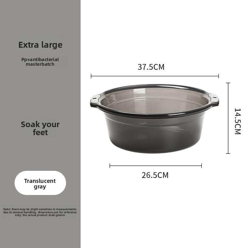 Student Dormitory Laundry Basin - Antibacterial Basin - Household Large-sized Plastic Basin - Double Ear Basin - Thick and Durable