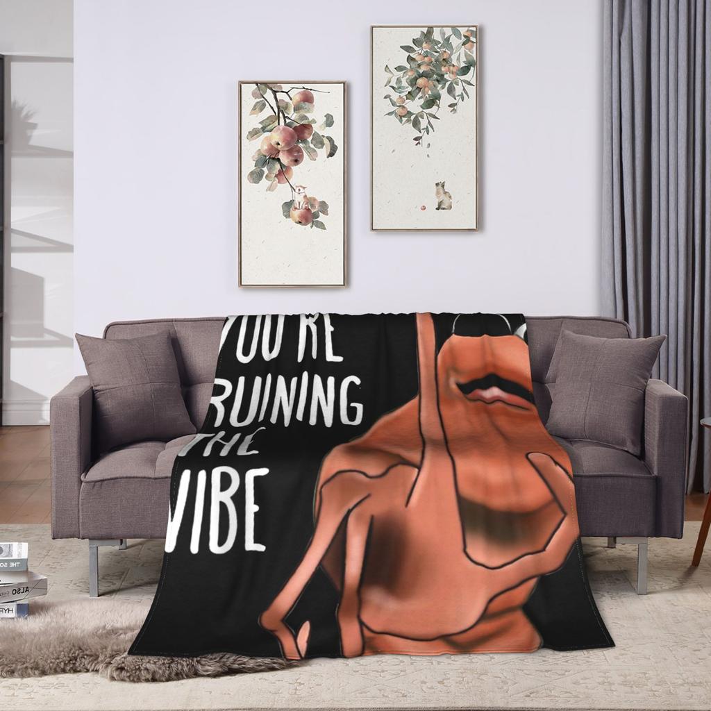 Marcus The Worm You're Ruining The Vibe Blanket Camping Plush Throw Blanket Home Decor Flannel Bedspread Sofa Bed Cover
