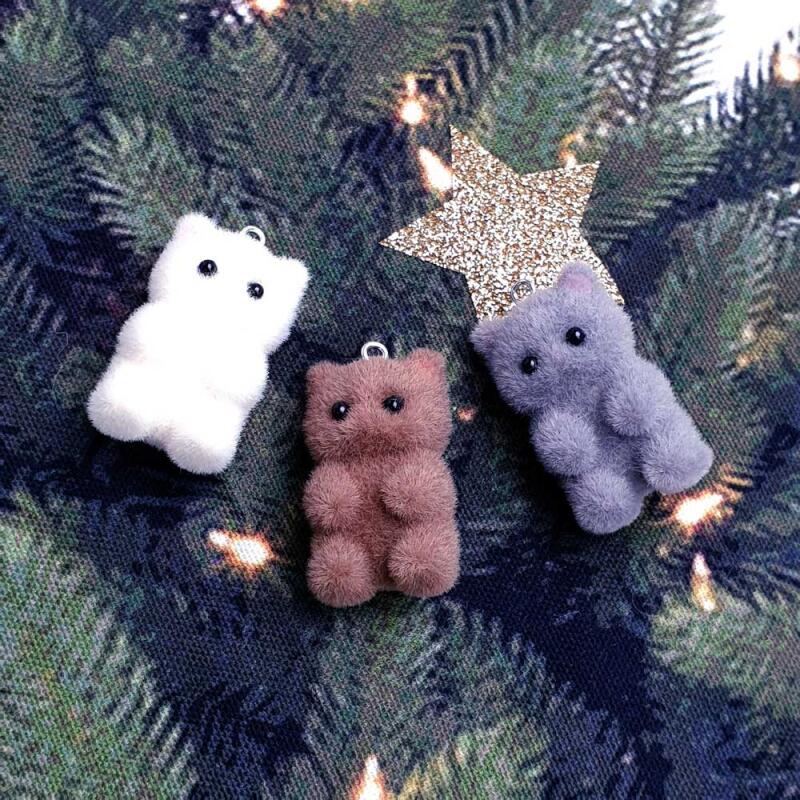 Flocking Fluffy Baby Cat Keychain Accessory