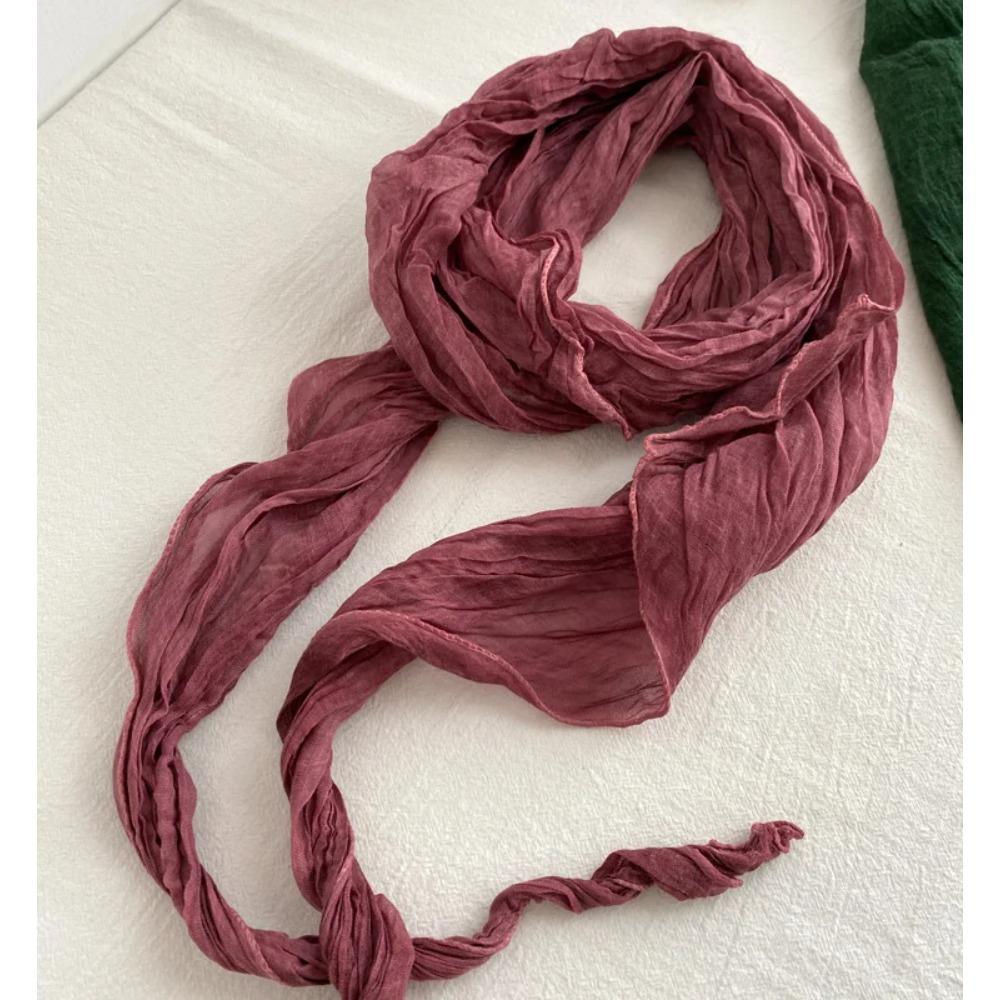 

Тонкий женский шарф Декор 2022 Осень Весна Хлопок Лен Однотонный Тай-дай Складной Однотонный Модный Длинный Шарф Женский