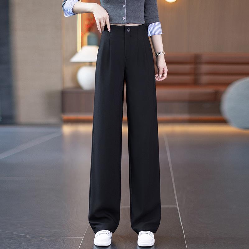 

Stylish Women s High-Waisted Stretchy Straight-Leg Pants - Slimming, Loose Fit, Versatile Wide-Leg for Spring/Winter 2026. M /27 [95-105 lbs] чёрный