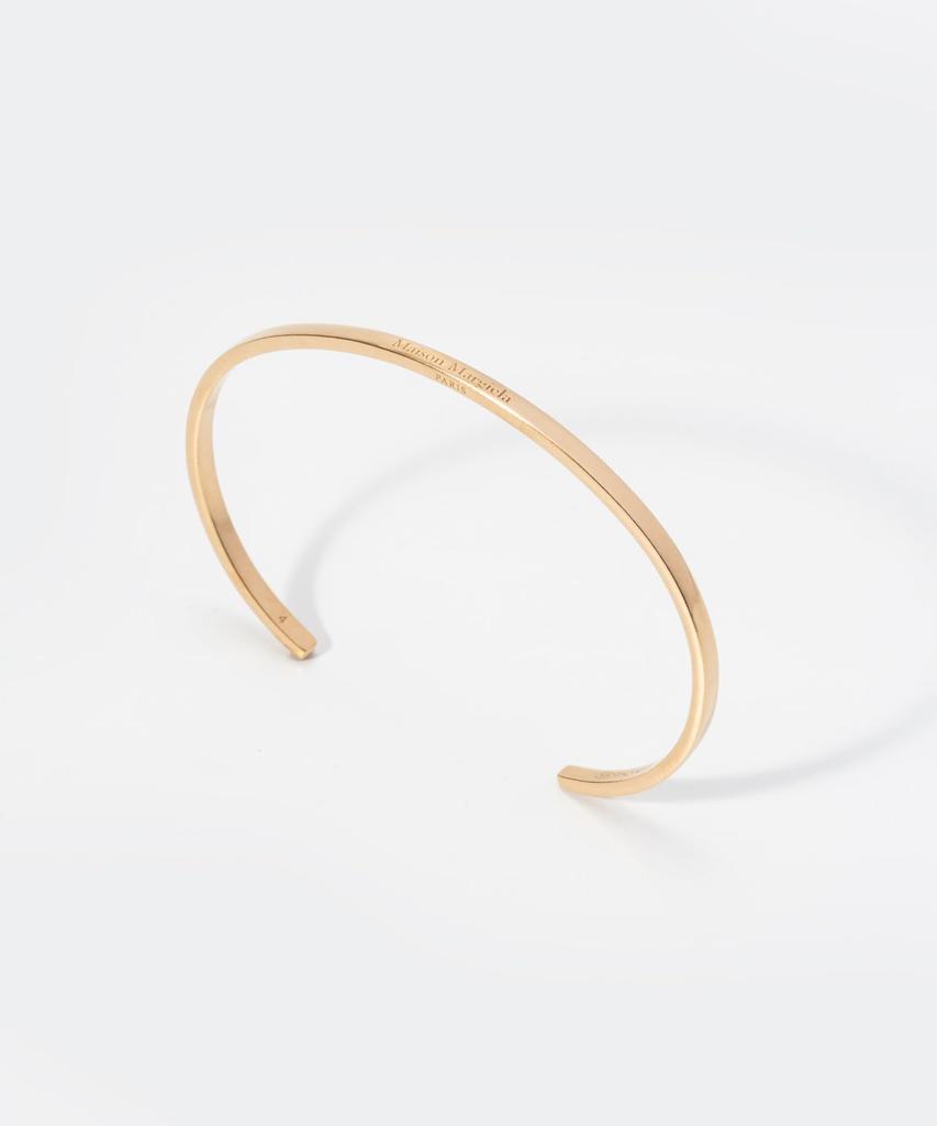 Maison Margiela Bangle SM1UY0064 SV0158 Logo Yellow Gold Plating Burattato Brand 4 Women's Size [Used]