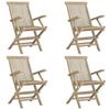 VidaXL Folding Garden Chairs 4 Pcs Grey 56x61x89 Cm Teak Wood 3155070