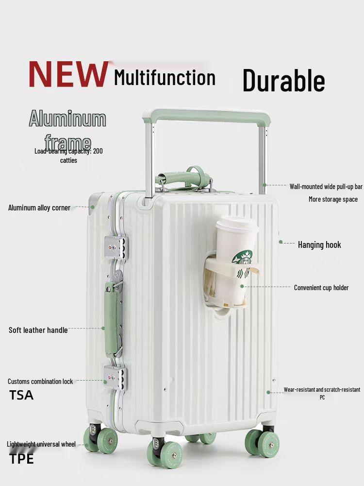 2025 Leather Travel Suitcase Set: 24"/28" Trolley with Combination Lock, Women’s Wear-Resistant Carry-On.