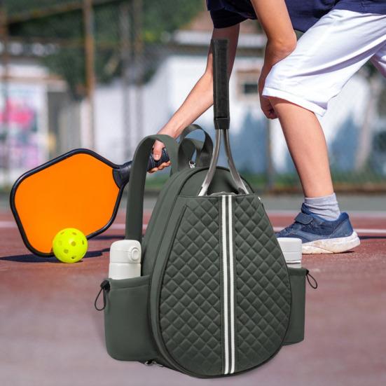 Tennis Schlägertasche Umhängetasche für Damen Herren Wasserabweisende Gesteppte Schlägertasche Einseitige Crossbody Rucksack für Pickleball Tennis Badmintonschläger