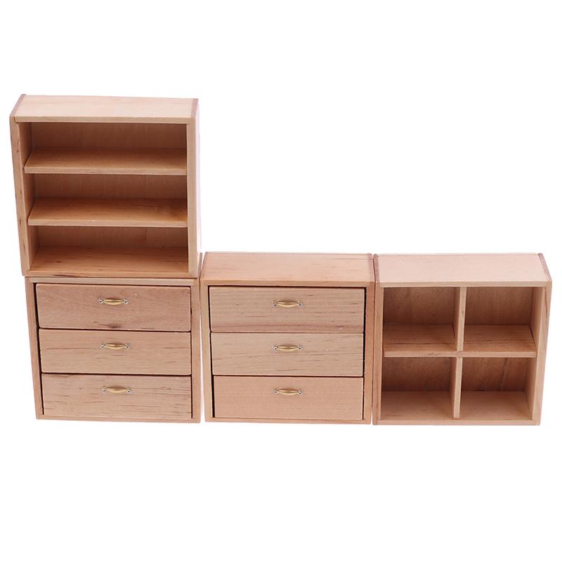 1/12 Dollhouse Miniature Furniture Living Room Cabinet Featuring 4 Section White Plus Wood Colours Available great for daily use
