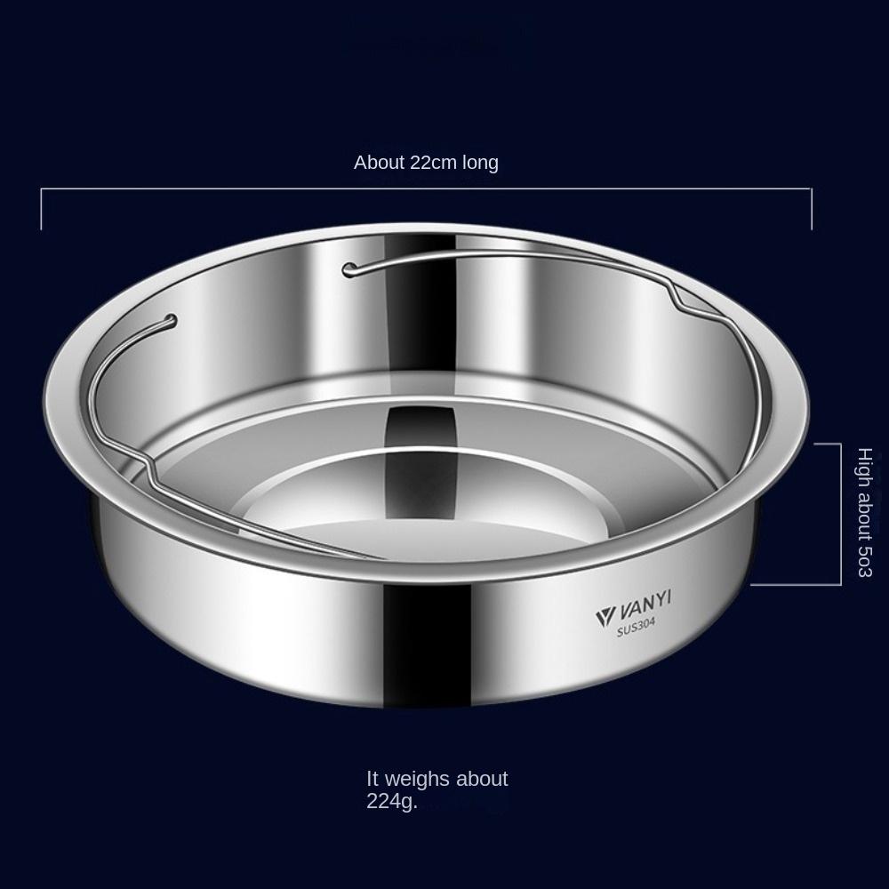 Langlebiger Edelstahl-Dampfkorb mit Griff Stapelbare Dampfplatte Kochwerkzeug Runder Topfeinsatz für Eier Fleisch Fisch Mais