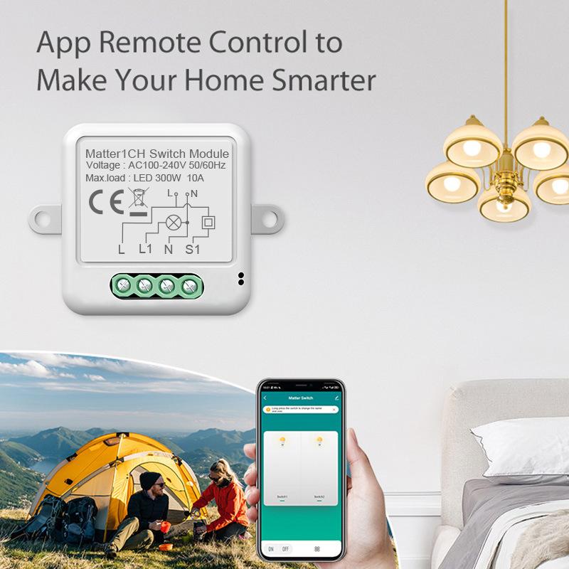 Smart Apple Homekit Matter WiFi Swtich Module DIY Bulb Circuit Breaker App Control Voice Assistant Via Siri Google Home Alexa