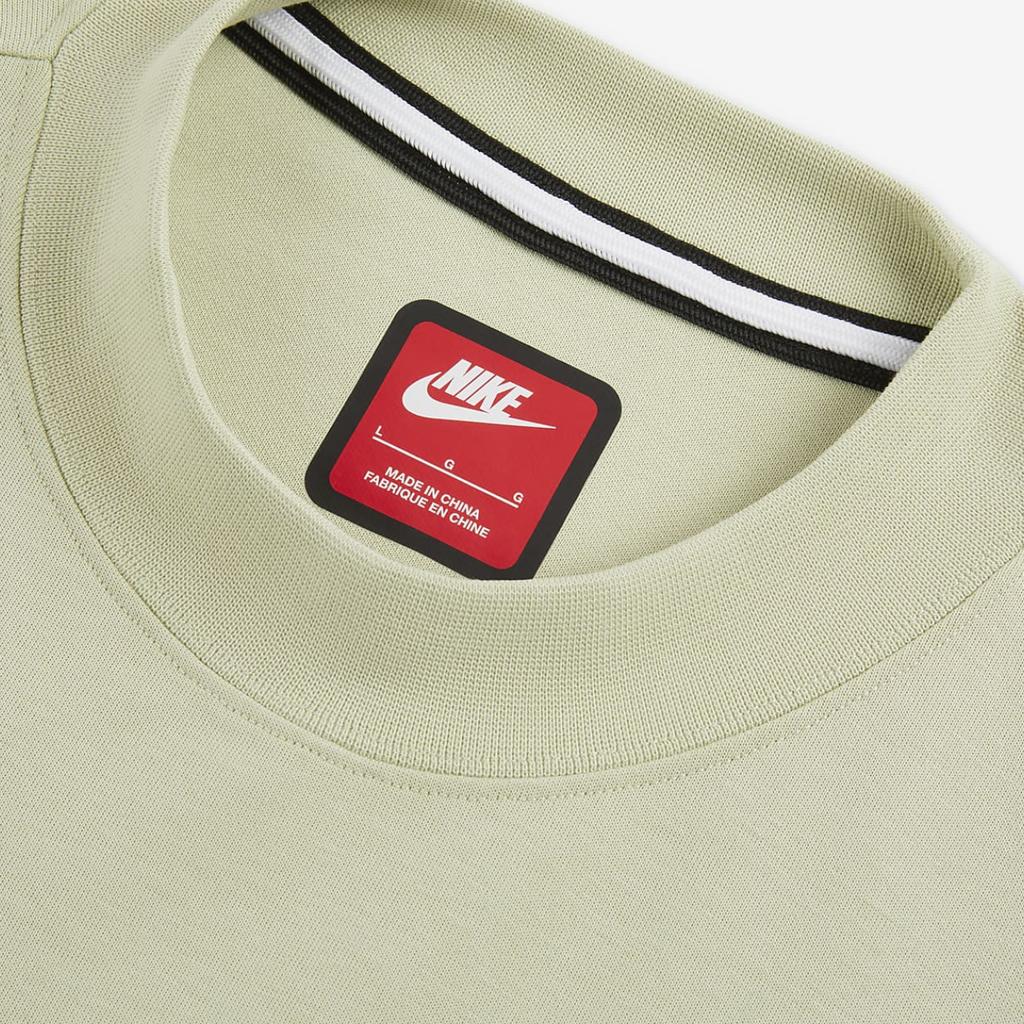 Nike Sportovní oblečení Tech Fleece Volné Pohodlné Hladké Tričko s krátkým rukávem Pánské Topy Světle olivově zelená Šedá FZ7582-371