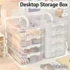 Extra Large 4-Tier Organizer Stackable Storage Box With Storage Drawers Organizer Handle Lid Case Box Clear With Storage Pl E6S9