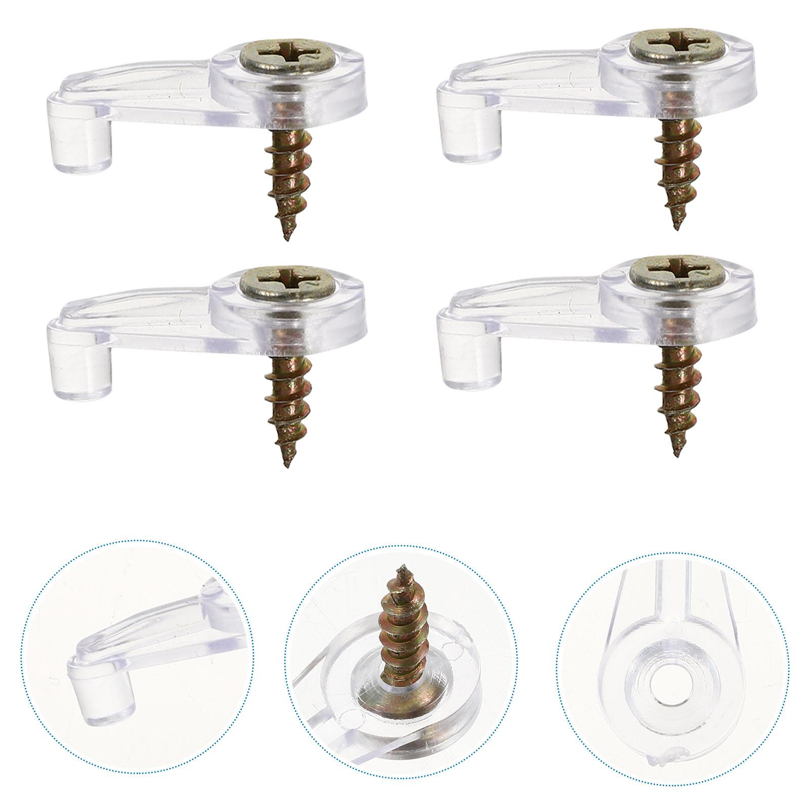 

100Pcs Glass Fixing Clips Reliable Material Sturdy Structure for Mirrors Cabinets Bookcases Easy Install Long Lasting Transparent
