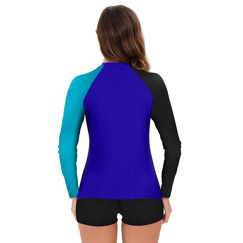 Damska odzież kąpielowa z długim rękawem, dzielona, łączona - seksowny nadruk