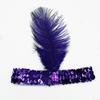 European and American Ostrich Feather Headband with Sequins and Rhinestones, Party and Performance Headpiece, Indian Ethnic Style Headband