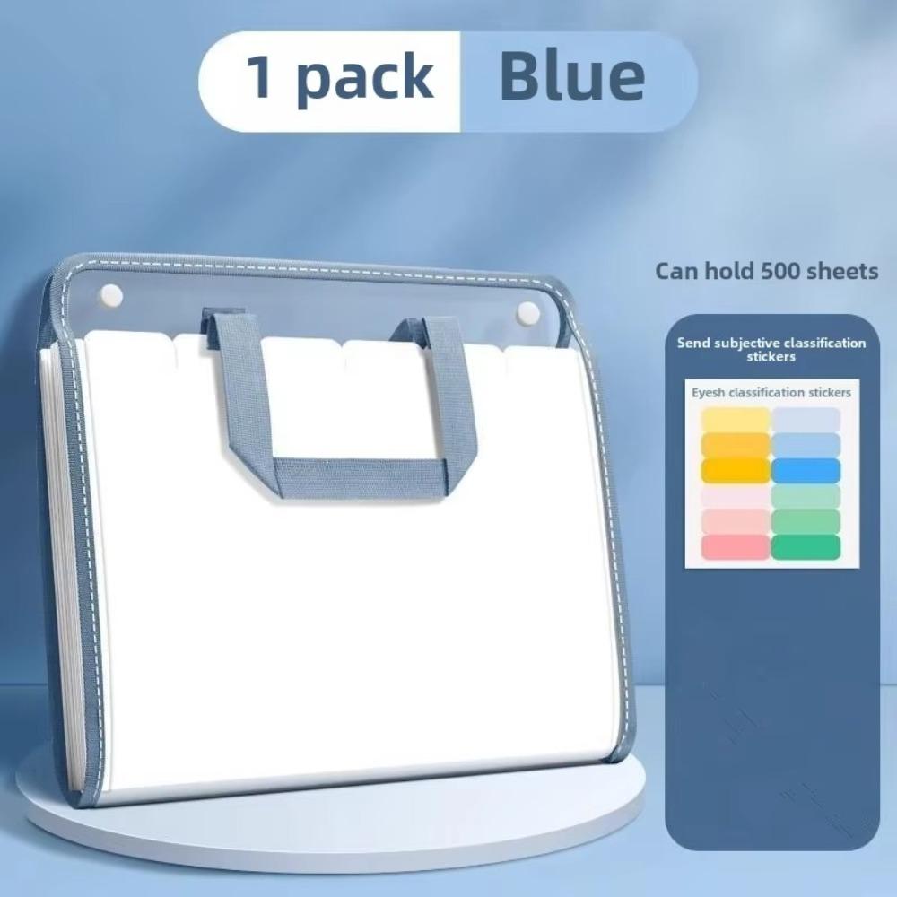 New 13-Pockets Accordion File Folder Flip Design Transparent File Folder Large Capacity Waterproof File Bag For School Office