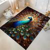 Majestic Peacock Illustration with Vibrant Colors Non-slip Rug Suitable for Living Room and Bedroom Sofas Sofas