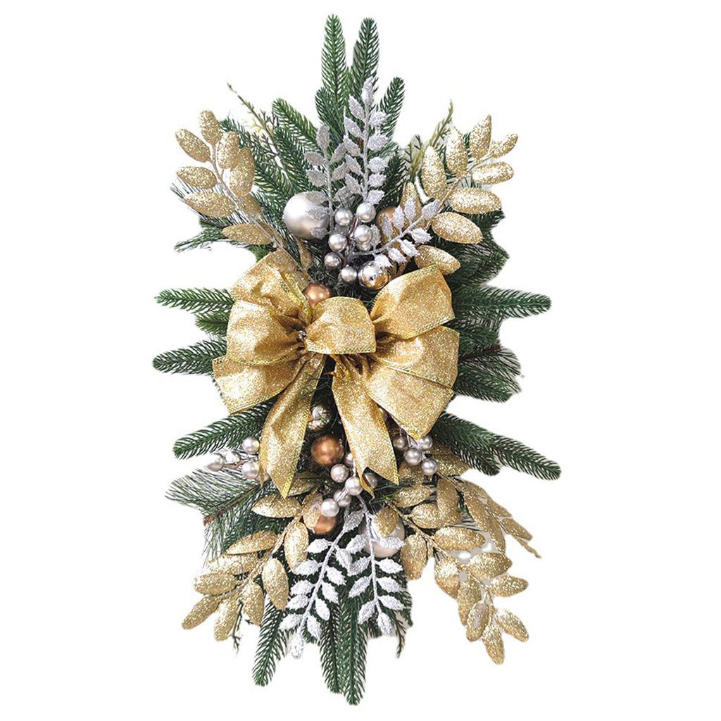 Christmas Staircase Garland Decor Hanging Ornament Holiday Home Decoration for Xmas Stairs Fireplace Party Decorations