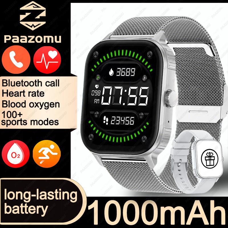 2.04-inch Ultra Smart Watch For Men Women 1000mAh High Capacity Battery Outdoor Sports Fitness Health Monitoring Smartwatch