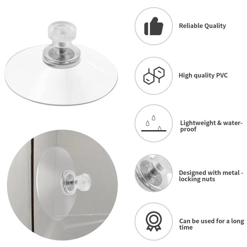 10/20pcs 41mm Clear Suction Cups PVC Vacuum Suction Cup Holder Plastic Suction Cups with Screws for Bathroom Kitchens Offices
