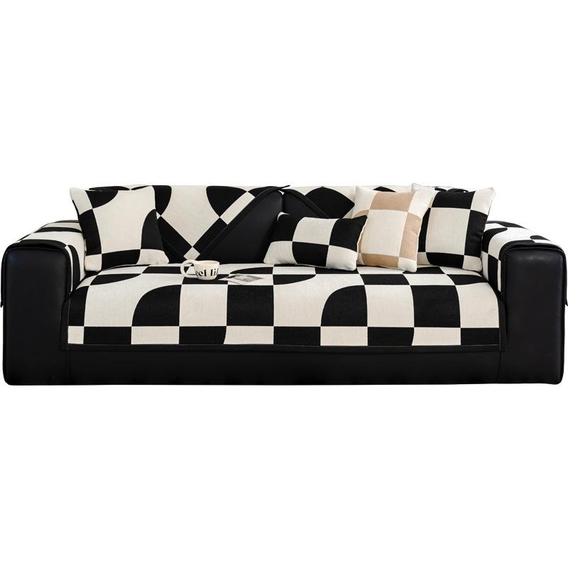 Bohemian Sofa Cover Geometry Plaid Cotton Universal Sofa Mat Towel for Living Room Non-Slip Sofa Cover Couch Cushion Slipcovers
