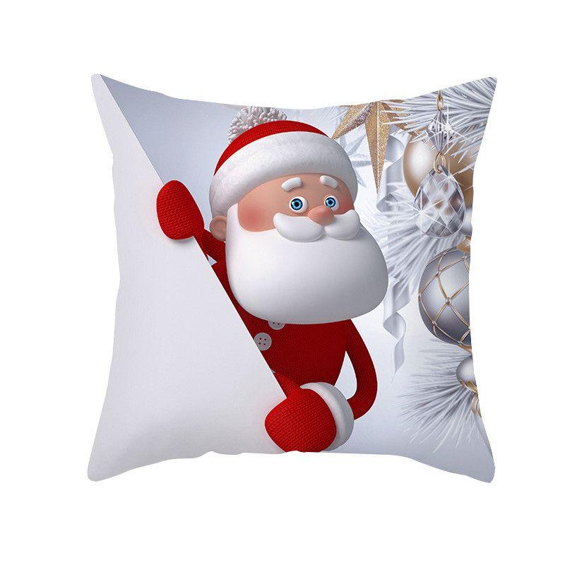 Cozy 18" Christmas Cushion Cover Featuring Cute Santa Claus And Snowman For Holiday Charm